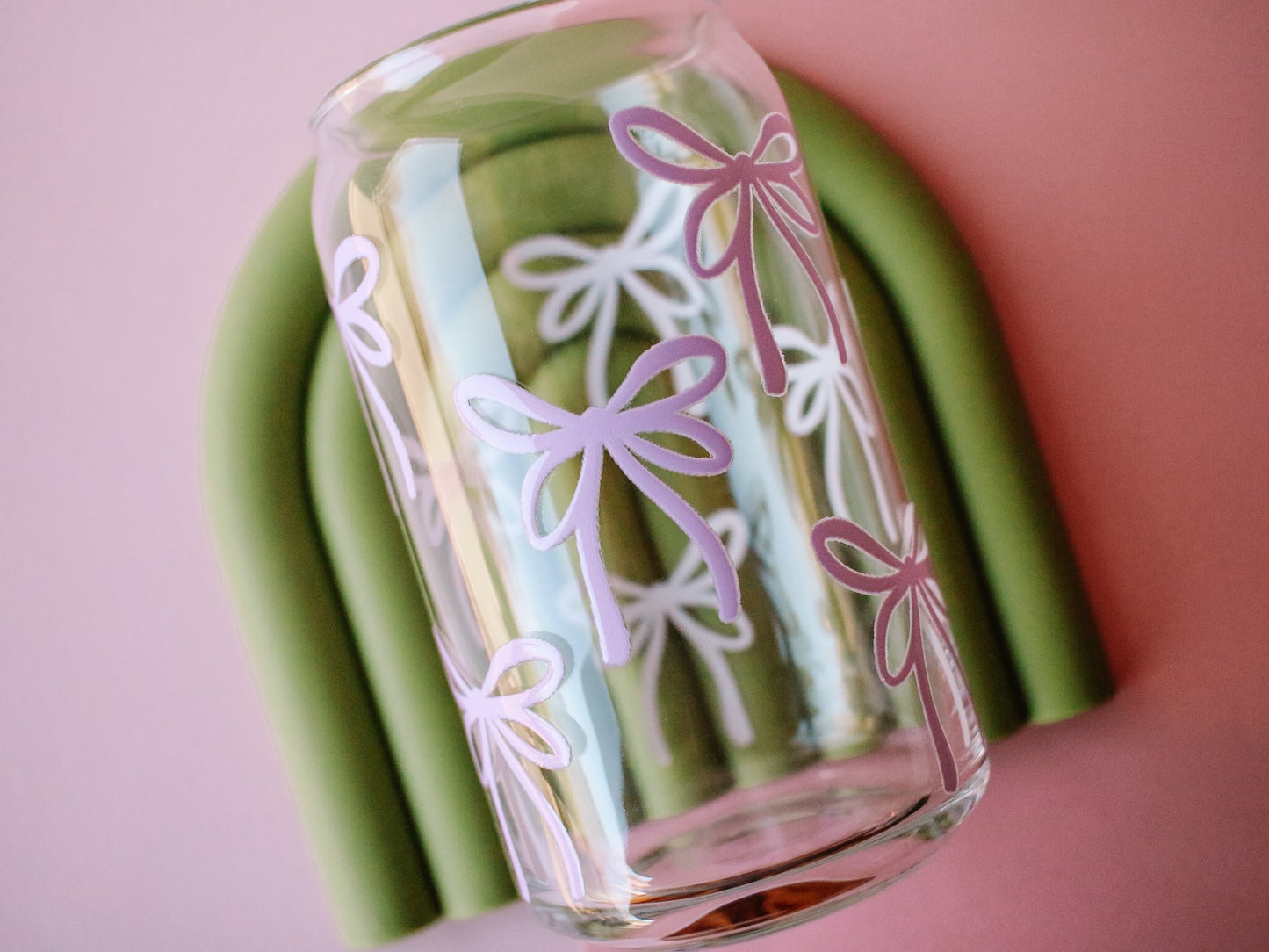 Ribbon Bows Glass Cup