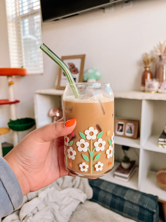 Flower Fields Glass Cup