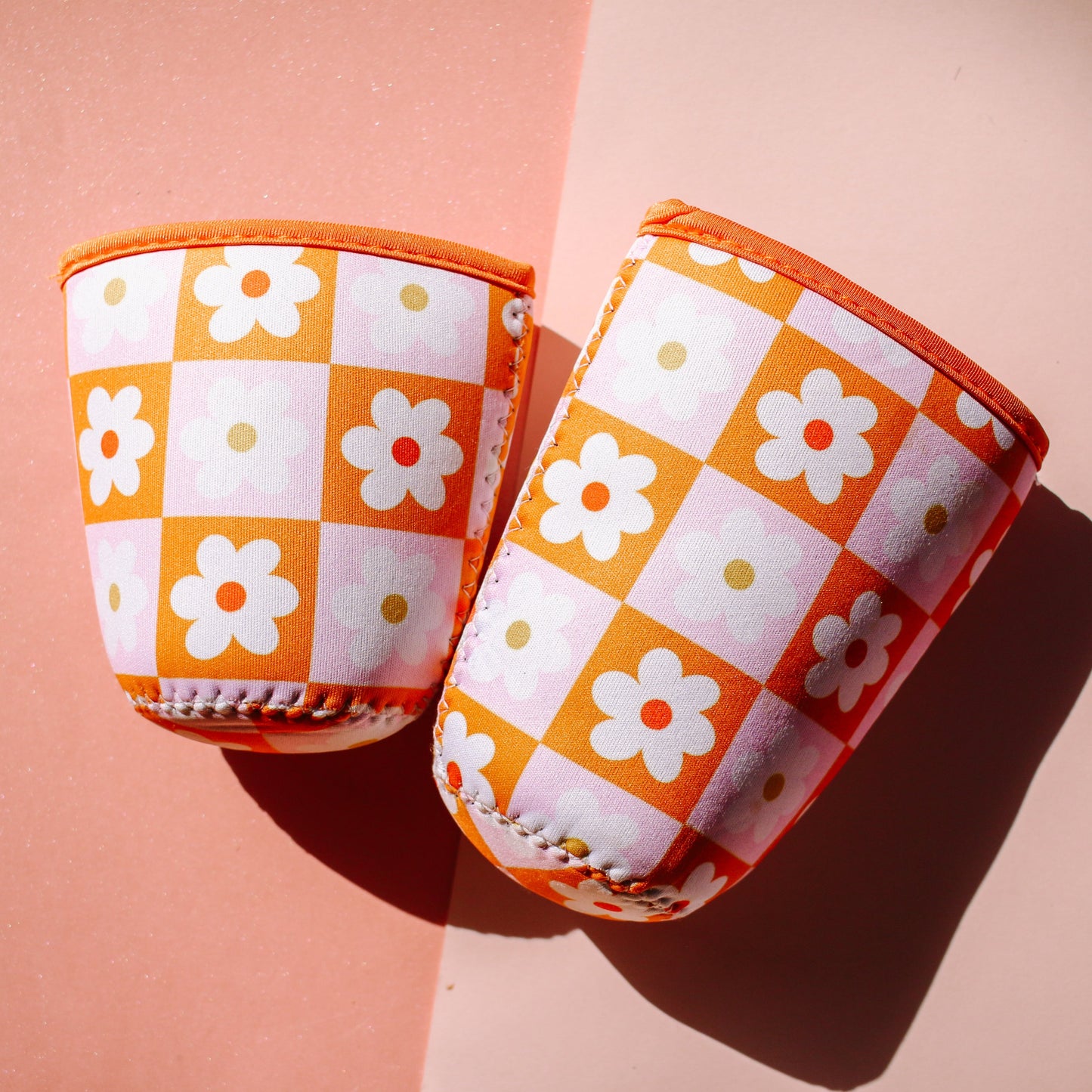 Checkered Daisy Iced Coffee Sleeve