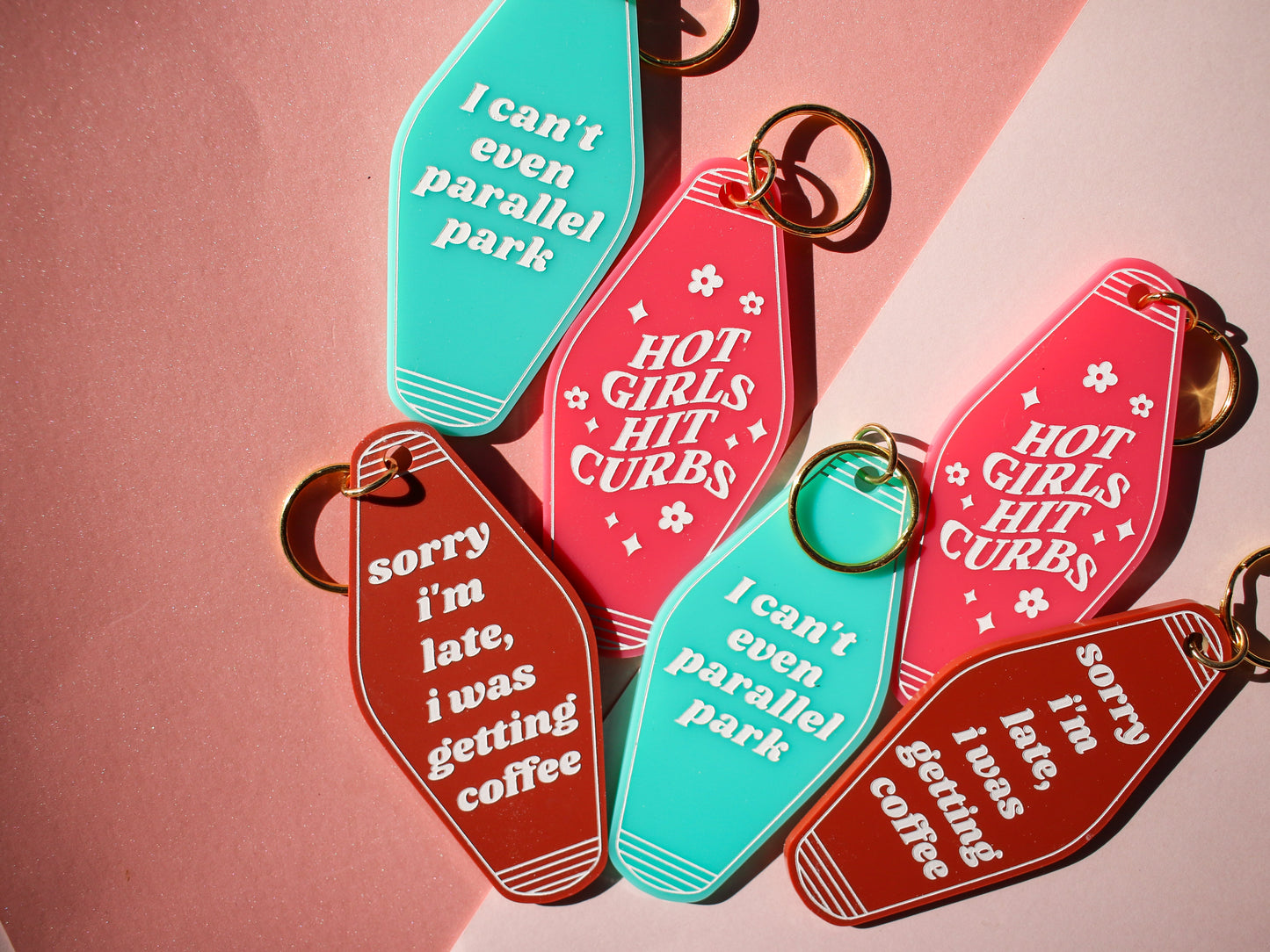 Hot Girls Hit Curbs Keychain