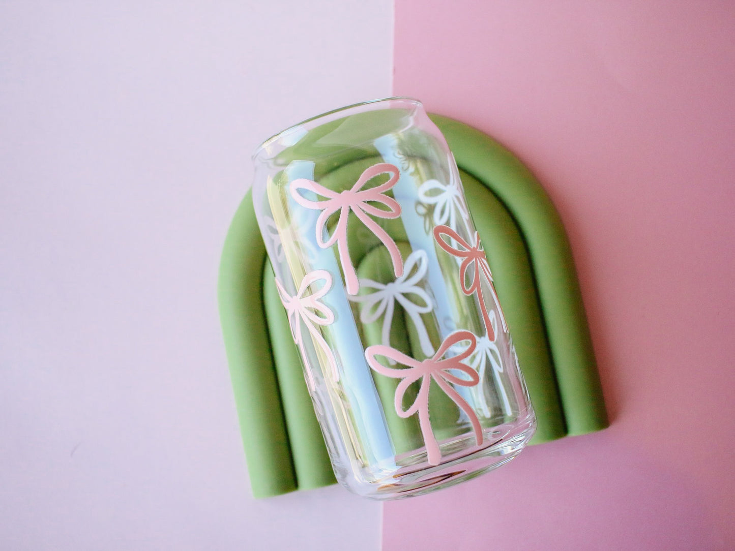 Ribbon Bows Glass Cup