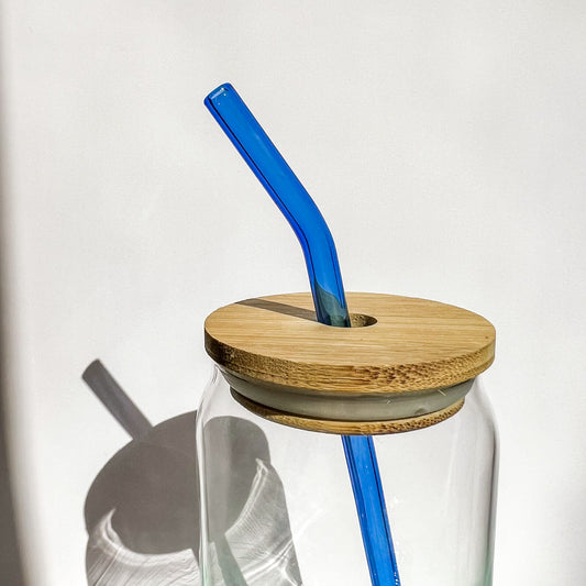 Blue Glass Straw