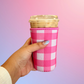Pink Gingham Iced Coffee Sleeve