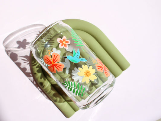Hummingbird Glass Cup