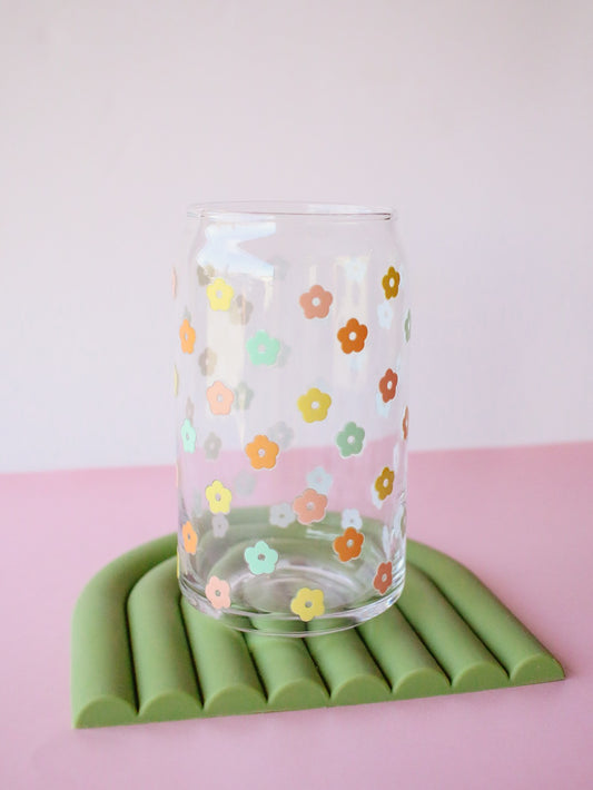 Mini Daisies Glass Cup