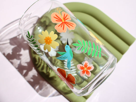 Hummingbird Glass Cup