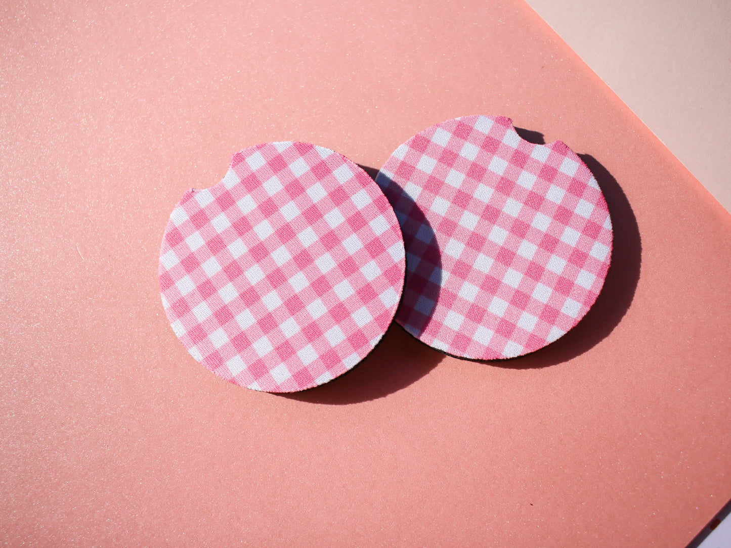 Gingham Car Coasters Set (2 Colors)