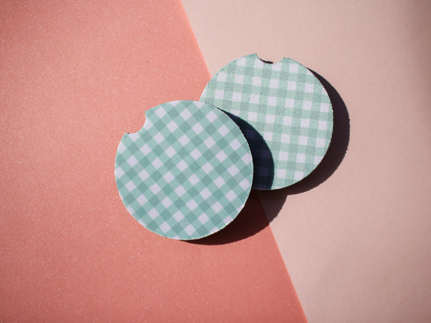 Gingham Car Coasters Set (2 Colors)