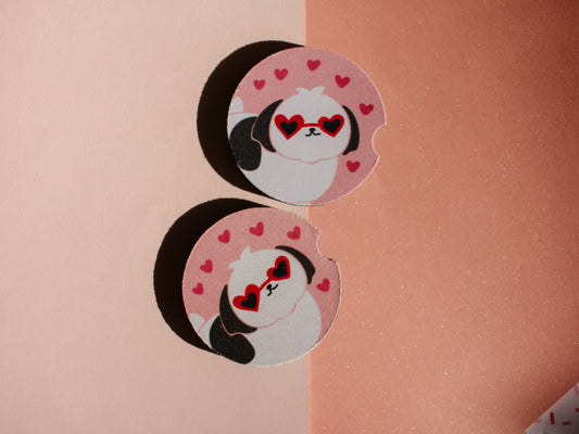 Shih Tzu Lovers Car Coaster Set