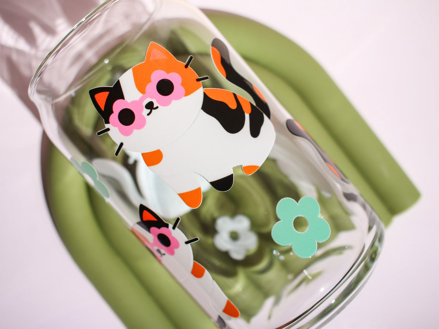 Calico Cat Glass Cup