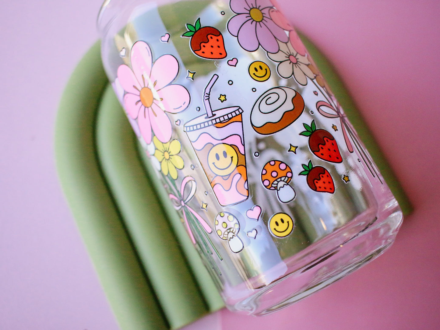 Flower Bouquet Glass Cup