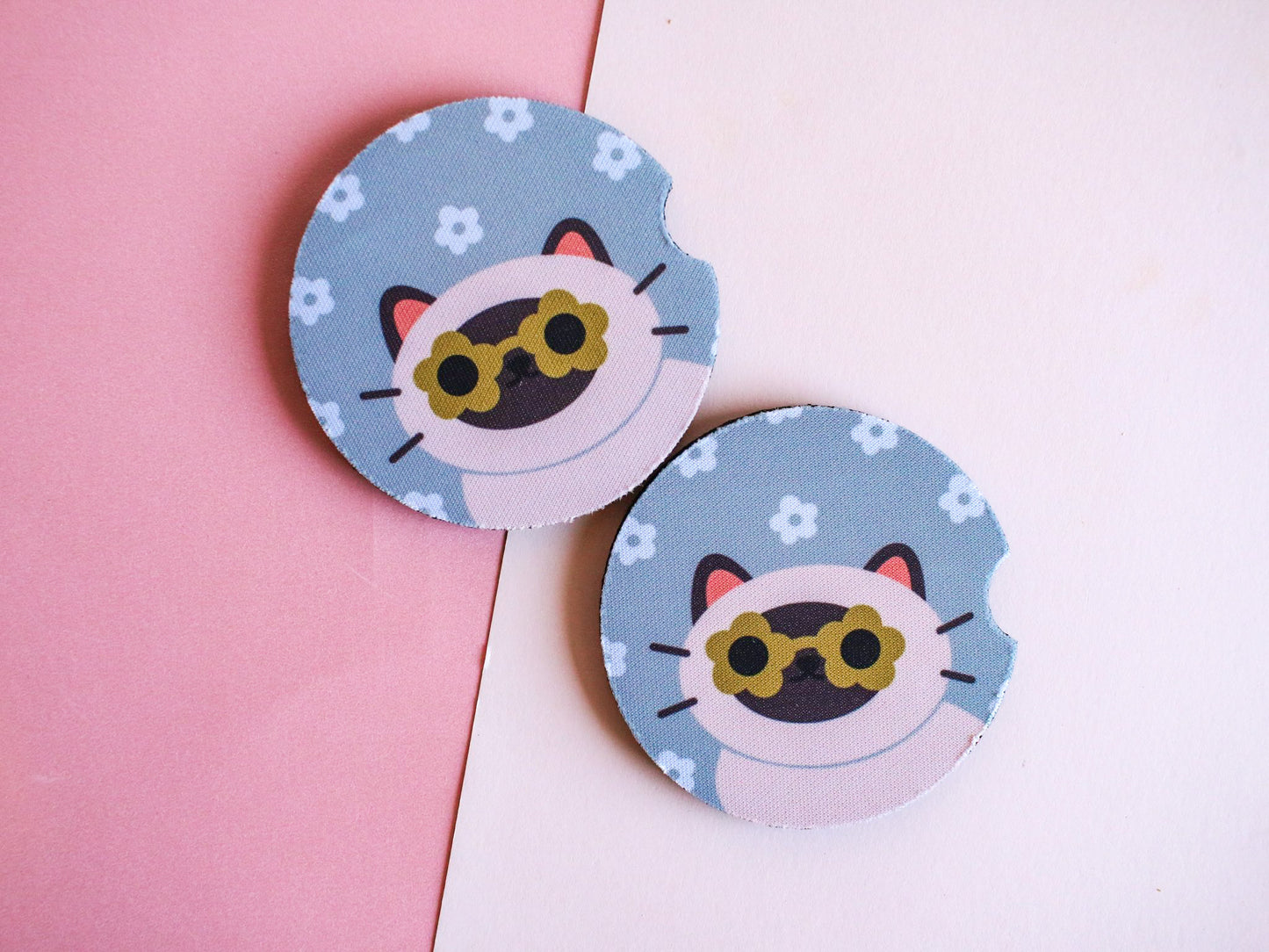 Siamese Cat Car Coaster Set