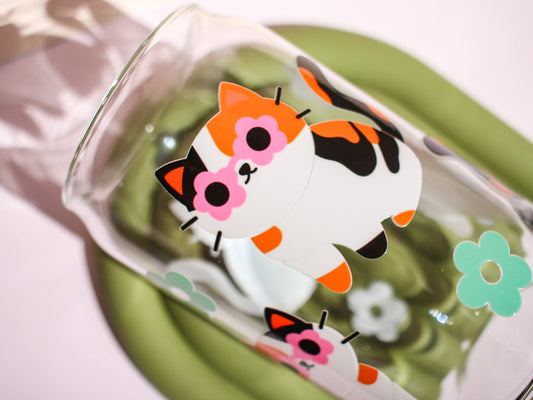 Calico Cat Glass Cup