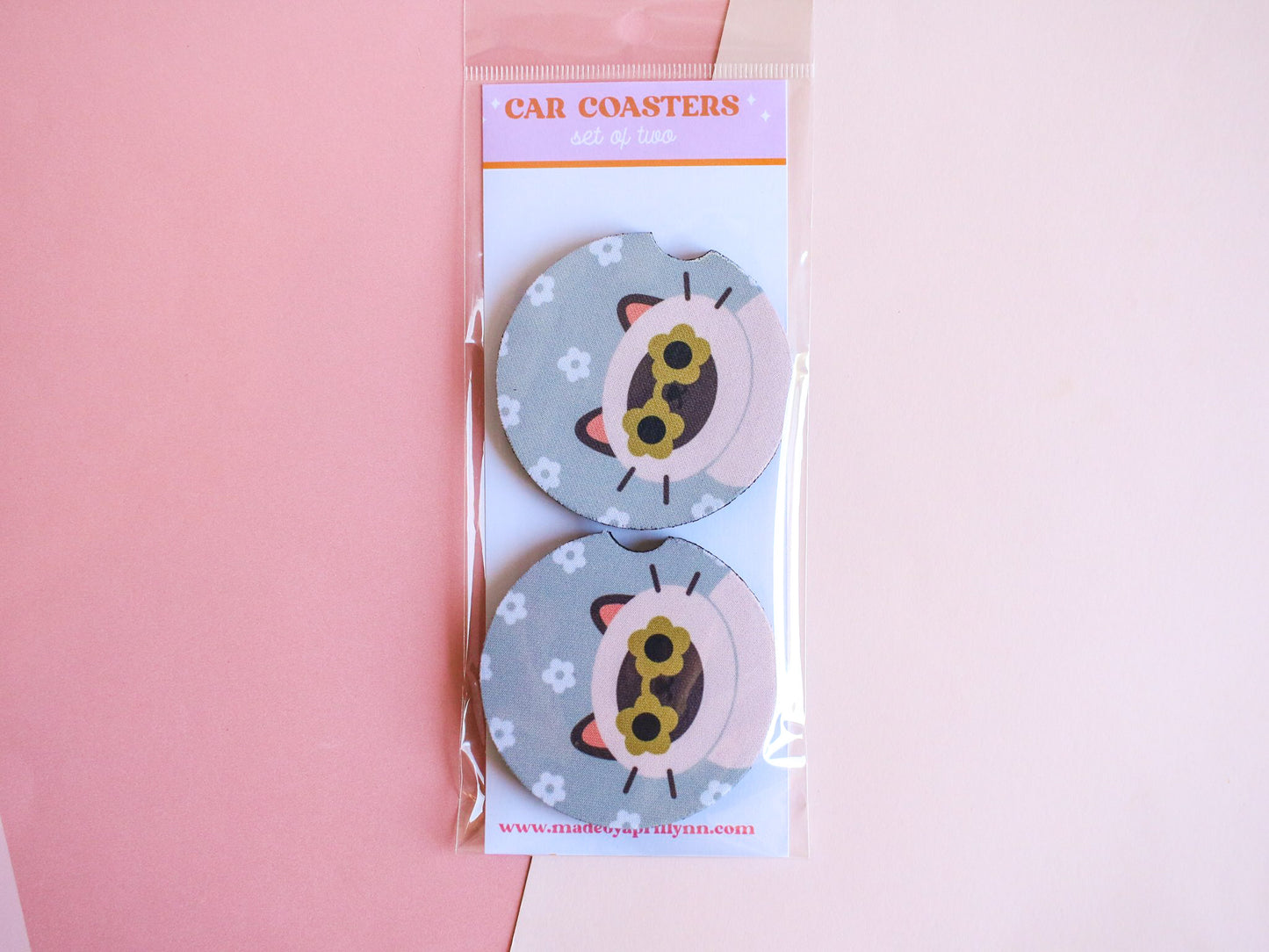 Siamese Cat Car Coaster Set