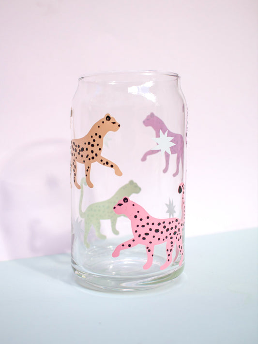 Cheetah Glass Cup
