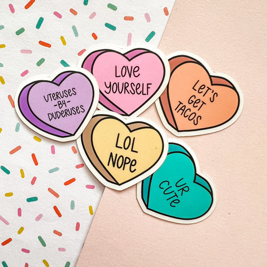 Valentine's Conversation Heart Mini Stickers