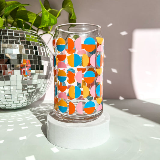 Retro Semicircles Glass Cup