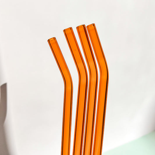 Orange Glass Straw