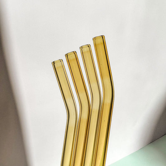 Yellow Glass Straw