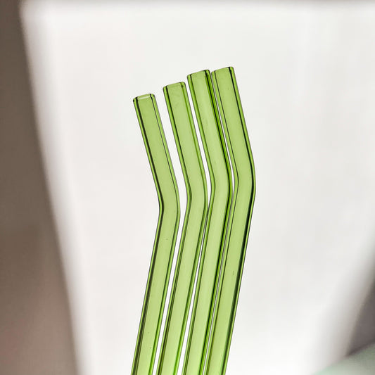 Green Glass Straw