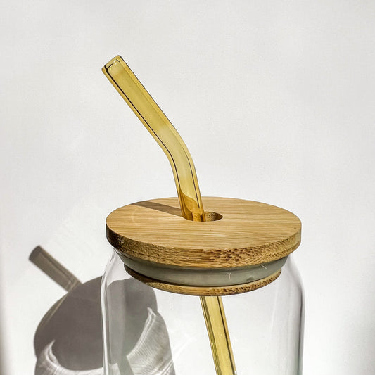 Yellow Glass Straw