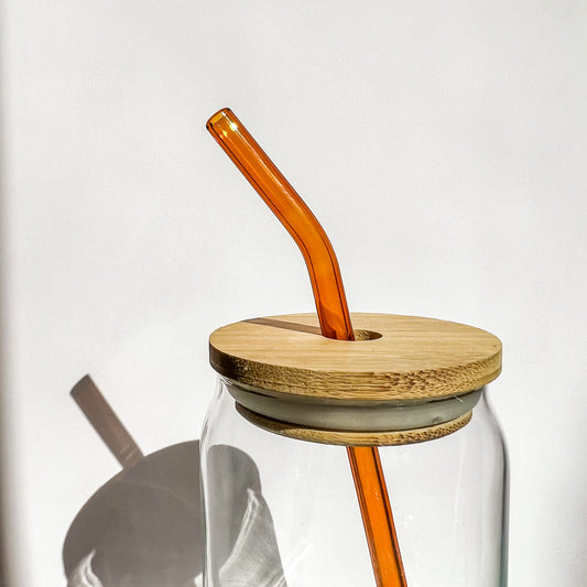 Orange Glass Straw