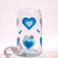 Retro Hearts Glass Cup