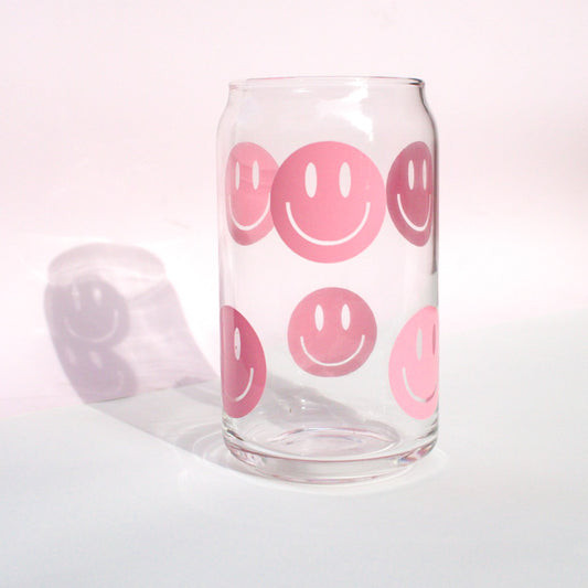 Happy Face Glass Cup
