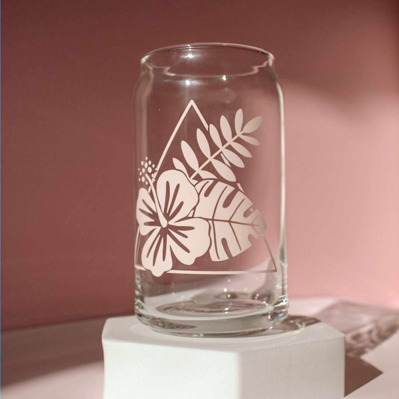 Hibiscus Glass Cup - 2 Color Options Available