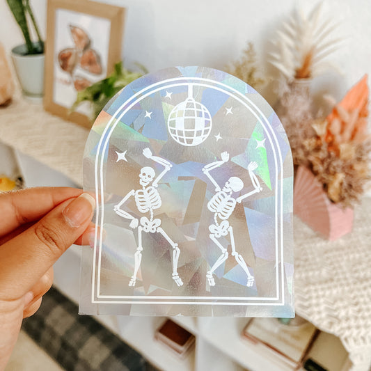 Disco Skeleton Suncatcher Decal